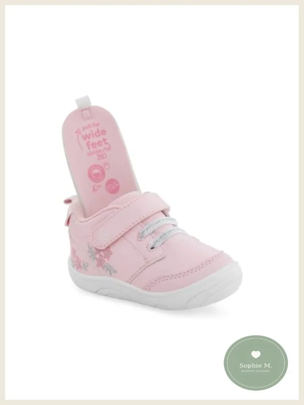Baby Sneakers with Hook and Loop Closure, Machine Washable, Memory Foam